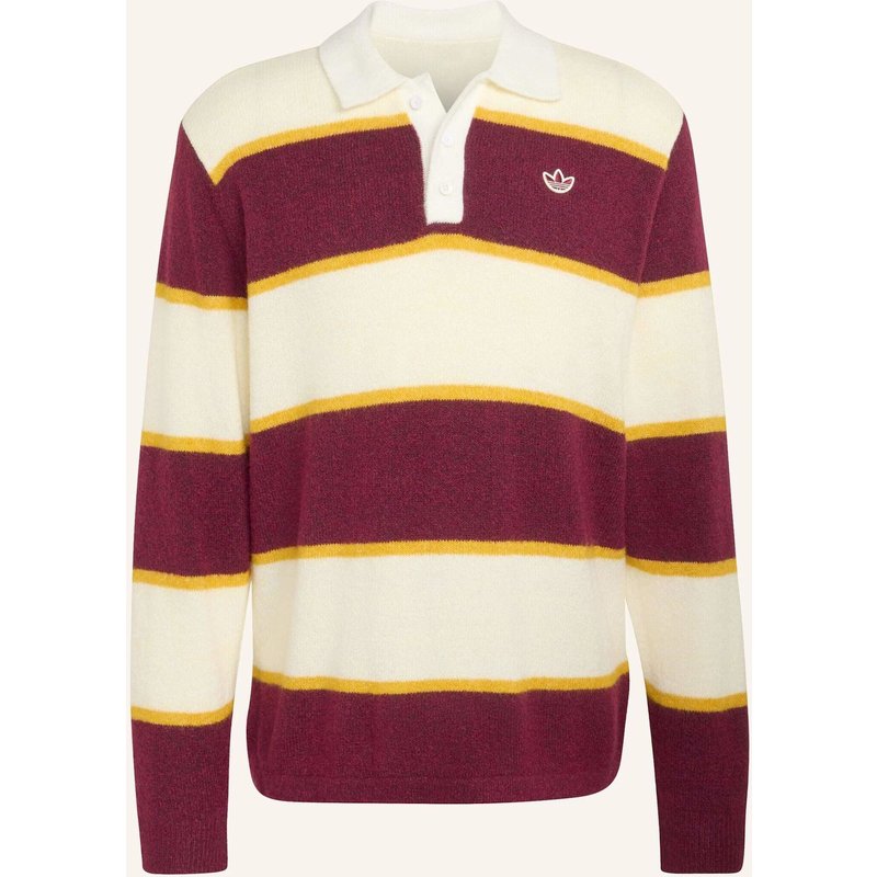 Adidas Originals Winter Club Poloshirt, Strick, Streifen rot