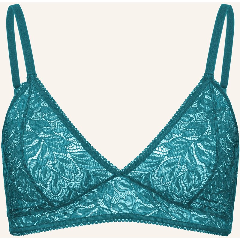 Erlich Textil Iconic Lace Bügelloser Triangel Bh Mittlerer Halt Aus Spitze - Verstellbare Träger blau