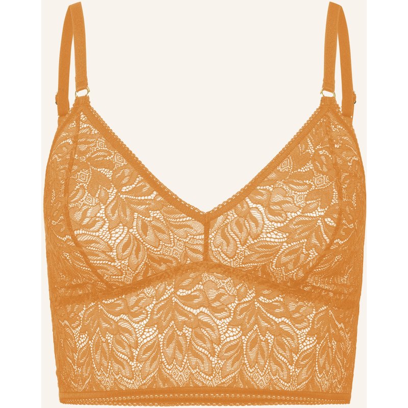 Erlich Textil Iconic Lace Bralette Top Aus Spitze - Verstellbare Träger orange