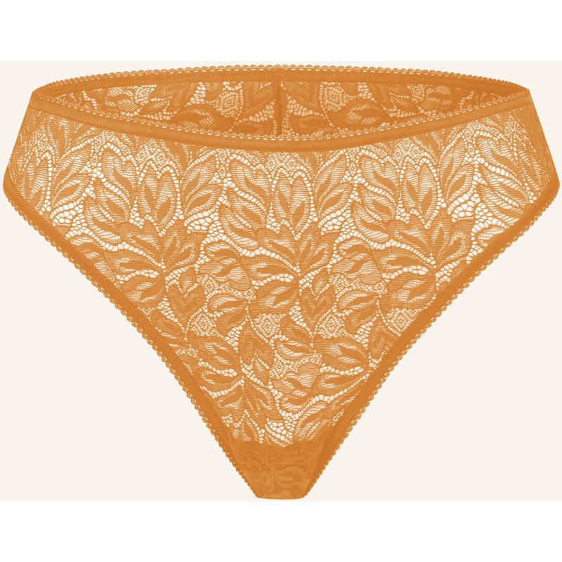 Erlich Textil Iconic Lace Brazil Slip Aus Spitze - Florales Motiv orange