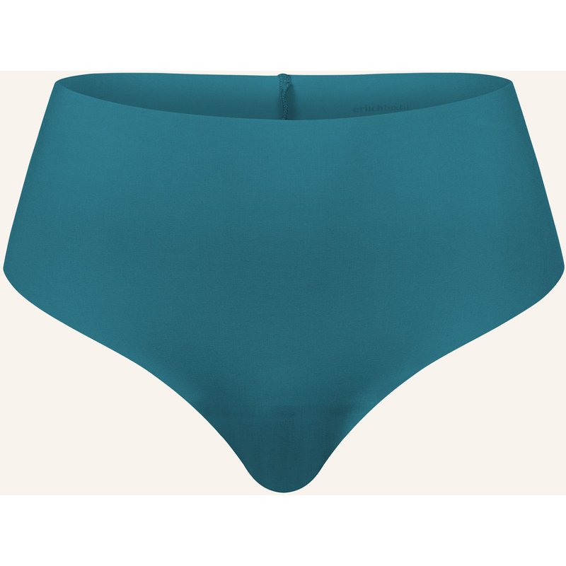 Erlich Textil 3er Pack Light Touch High Waist Brazil String Aus Weichem Modal - Nahtlose Kanten blau
