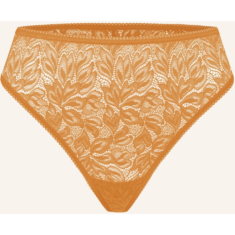 Erlich Textil Iconic Lace High Waist Brazil String Aus Spitze - Florales Motiv orange