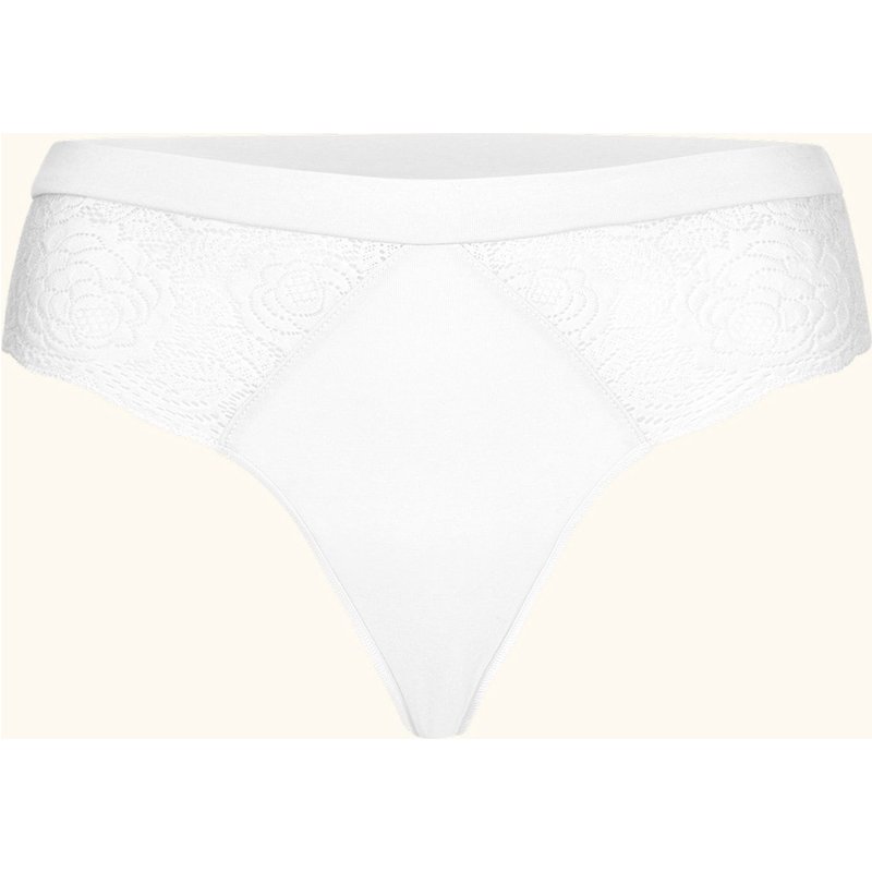 Erlich Textil Gertrud String Große Cups Mit Baumwolle (Aus Umstellung Auf Biologischen Anbau) - Flache Nähte weiss