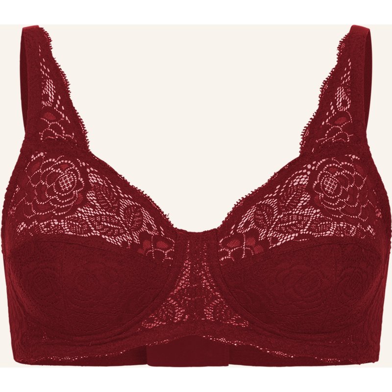 Erlich Textil Paula Bügelloser Bh Große Cups Starker Halt Aus Polyamid - Verstellbare Träger, Paula Bügelloser Bh Große Cups Starker Halt Aus Recyceltem Polyamid - Verstellbare Träger rot