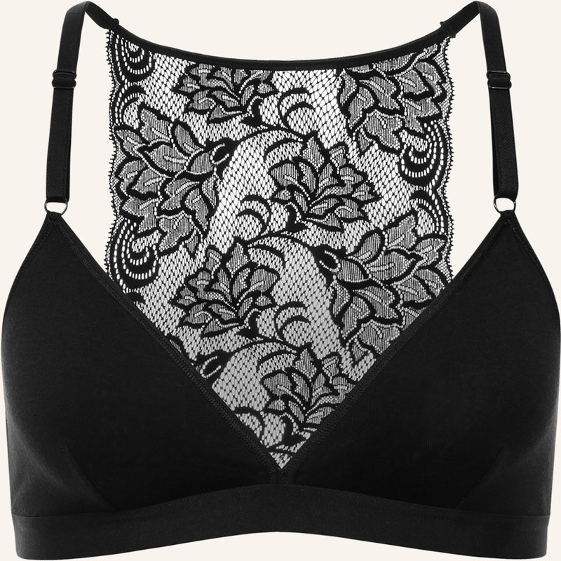 Erlich Textil Mathilda Bralette Mit Spitze Bügellos Aus Modal - Verstellbare Träger schwarz
