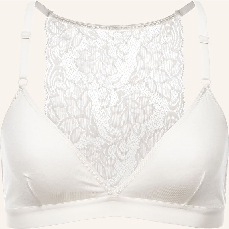 Erlich Textil Mathilda Bralette Mit Spitze Bügellos Aus Modal - Verstellbare Träger weiss
