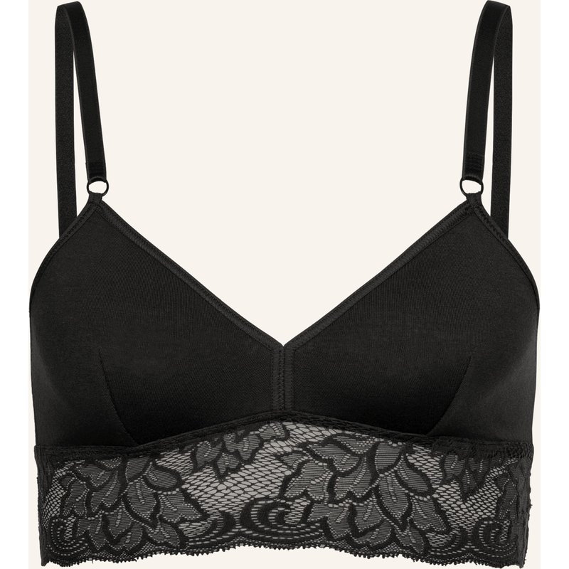 Erlich Textil Amelie Bralette Mit Spitze Bügellos Aus Modal - Verstellbare Träger schwarz
