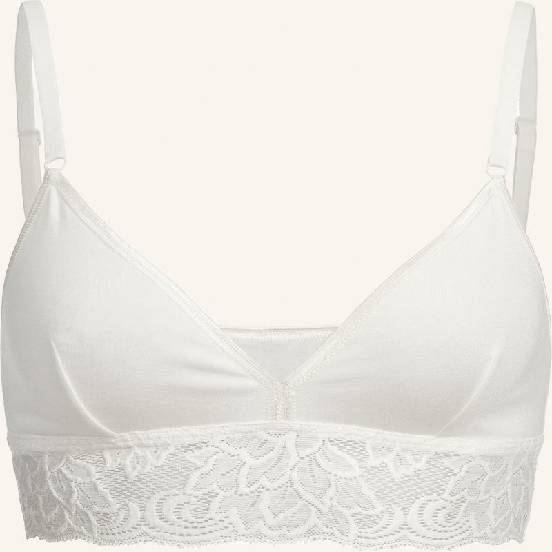 Erlich Textil Amelie Bralette Mit Spitze Bügellos Aus Modal - Verstellbare Träger weiss