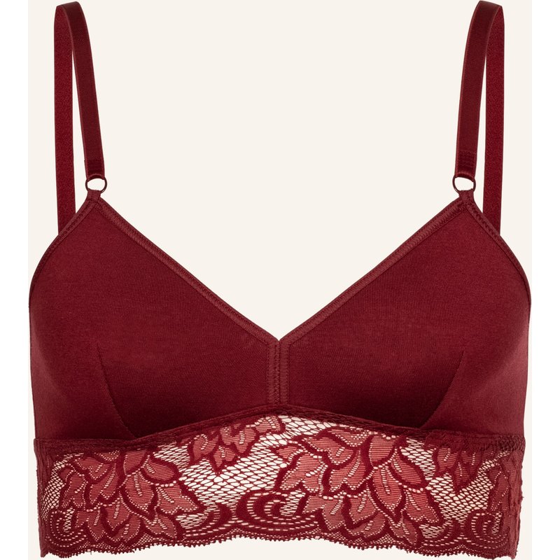 Erlich Textil Amelie Bralette Mit Spitze Bügellos Aus Modal - Verstellbare Träger rot