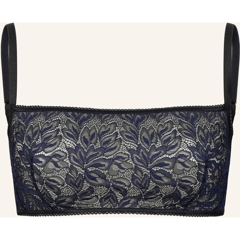Erlich Textil Iconic Lace Bandeau Bralette Bügellos Aus Nachhaltiger Spitze - Verstellbare Träger schwarz