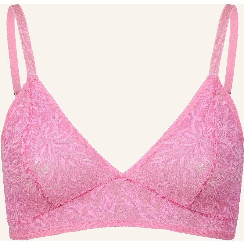 Erlich Textil Iconic Lace Bügelloser Triangel Bh Mittlerer Halt Aus Nachhaltiger Spitze - Verstellbare Träger pink