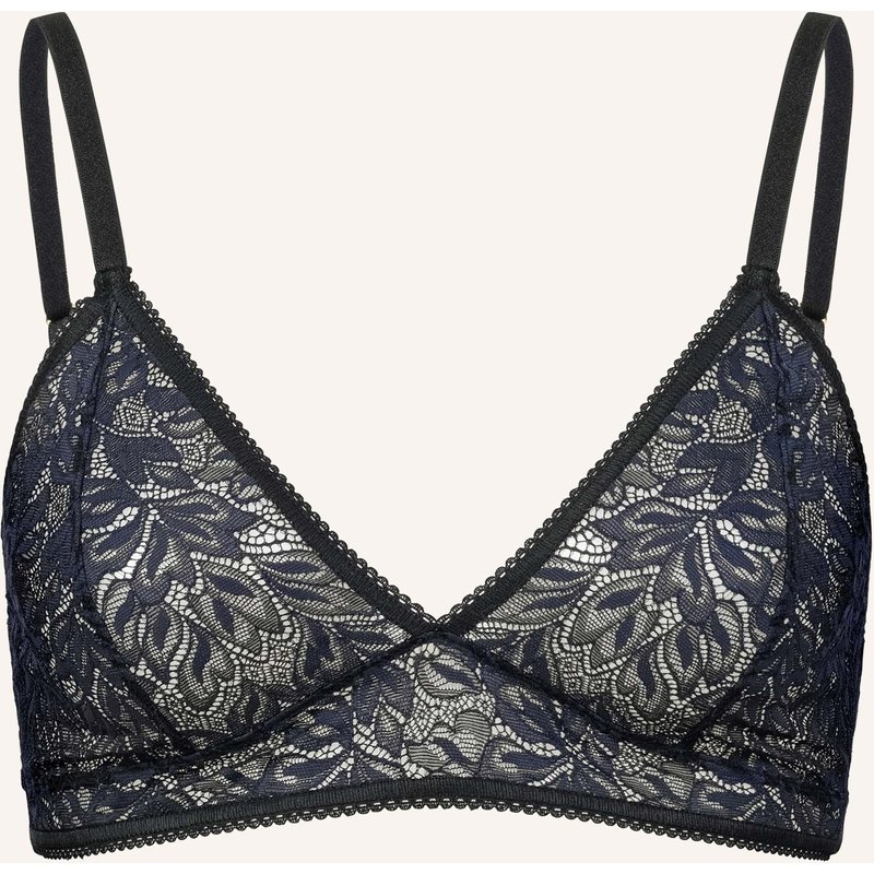 Erlich Textil Iconic Lace Bügelloser Triangel Bh Mittlerer Halt Aus Nachhaltiger Spitze - Verstellbare Träger schwarz