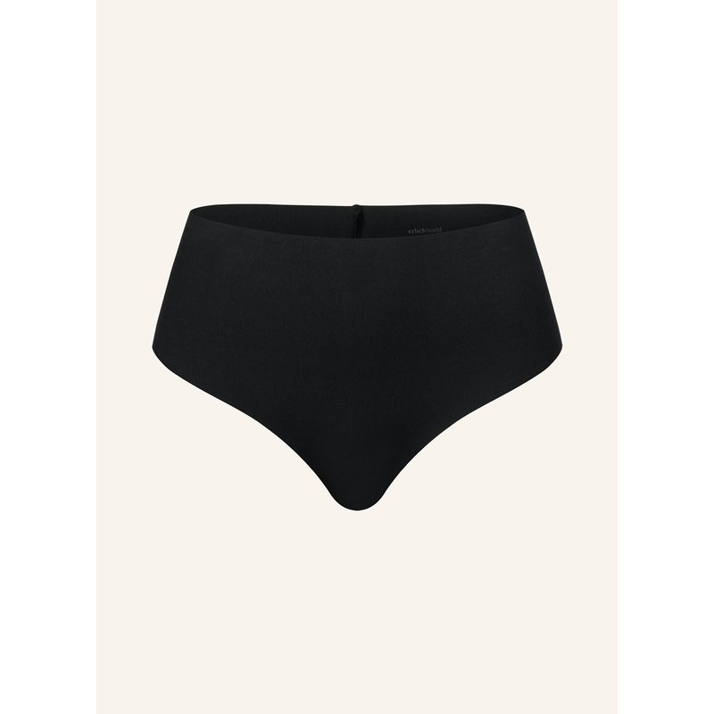 Erlich Textil Light Touch High Waist Brazil String Aus Weichem Modal - Nahtlose Kanten schwarz