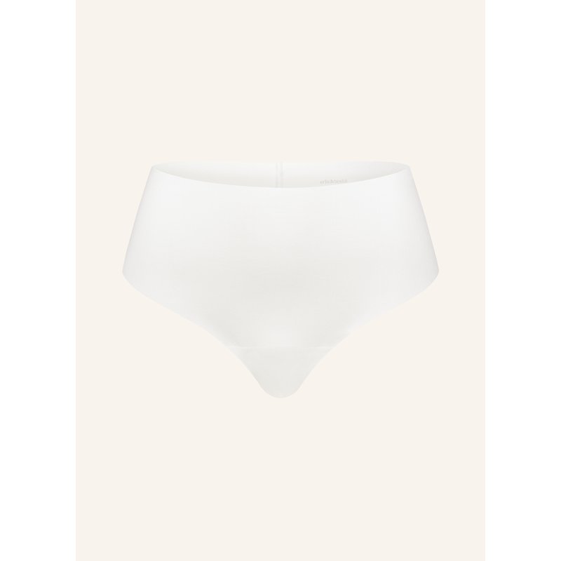 Erlich Textil Light Touch High Waist Brazil String Aus Weichem Modal - Nahtlose Kanten weiss