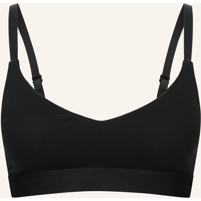 Erlich Textil Casual Cotton Bralette Mit Herausnehmbaren Pads Bügellos Aus Bio-Baumwolle - Verstellbare Träger schwarz