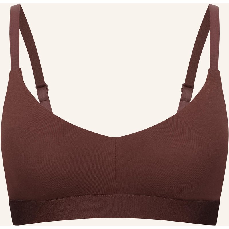 Erlich Textil Casual Cotton Bralette Mit Herausnehmbaren Pads Bügellos Aus Bio-Baumwolle - Verstellbare Träger braun