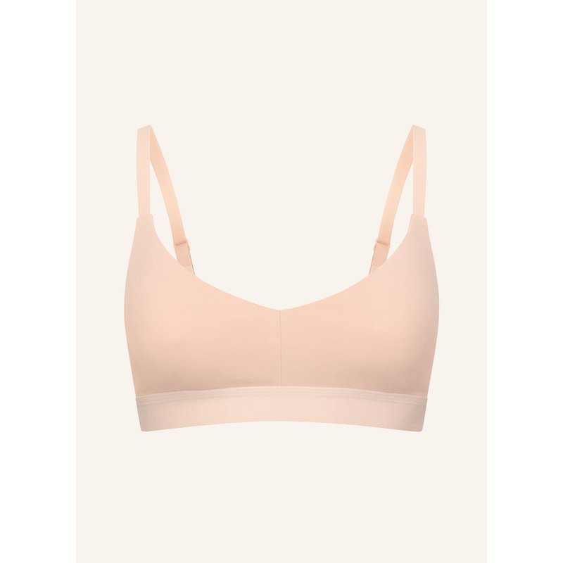 Erlich Textil Casual Cotton Bralette Mit Herausnehmbaren Pads Bügellos Aus Bio-Baumwolle - Verstellbare Träger braun