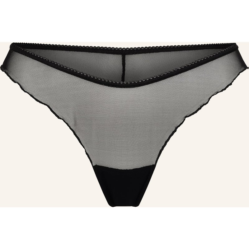 Erlich Textil Iconic Mesh Brazil String Aus Recyceltem Polyamid - Goldfarbene Details schwarz