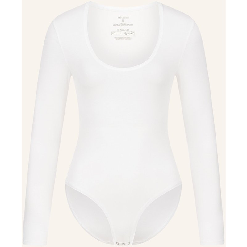 Erlich Textil Light Touch Langarm Body Aus Weichem Lyocell weiss