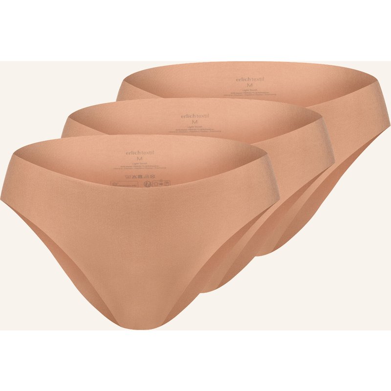 Erlich Textil 3er Pack Light Touch Brazil Slip Aus Weichem Modal - Nahtlose Kanten braun