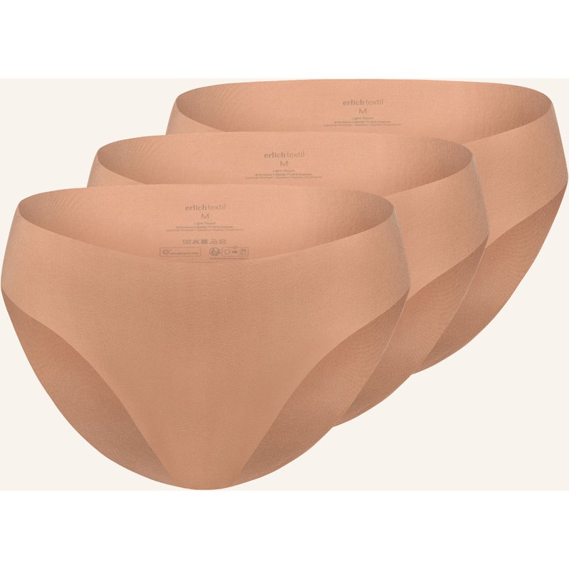Erlich Textil 3er Pack Light Touch Slip Aus Weichem Modal - Nahtlose Kanten braun