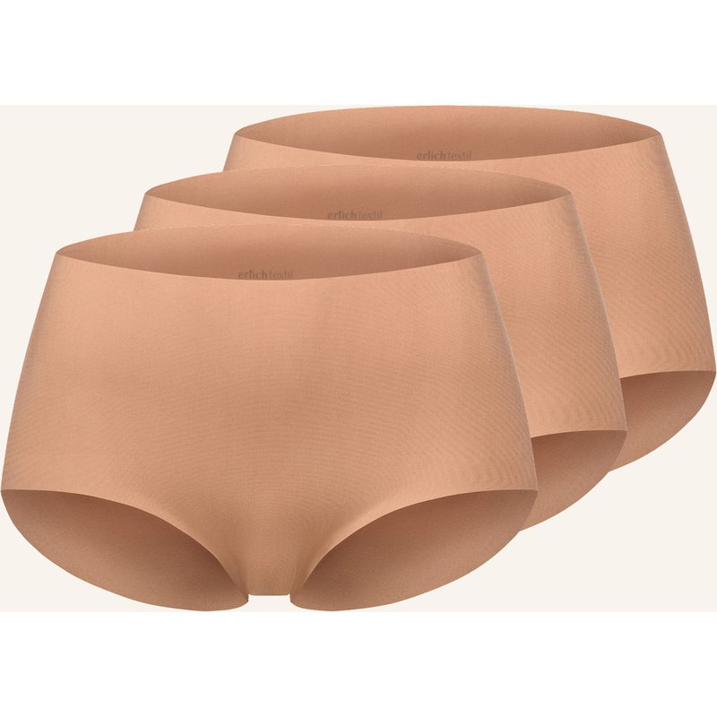 Erlich Textil 3er Pack Light Touch High Waist Slip Aus Weichem Modal - Nahtlose Kanten braun