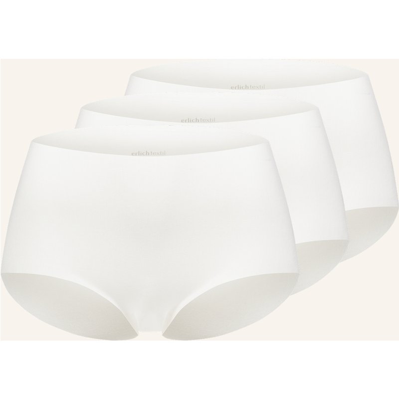 Erlich Textil 3er Pack Light Touch High Waist Slip Aus Weichem Modal - Nahtlose Kanten weiss