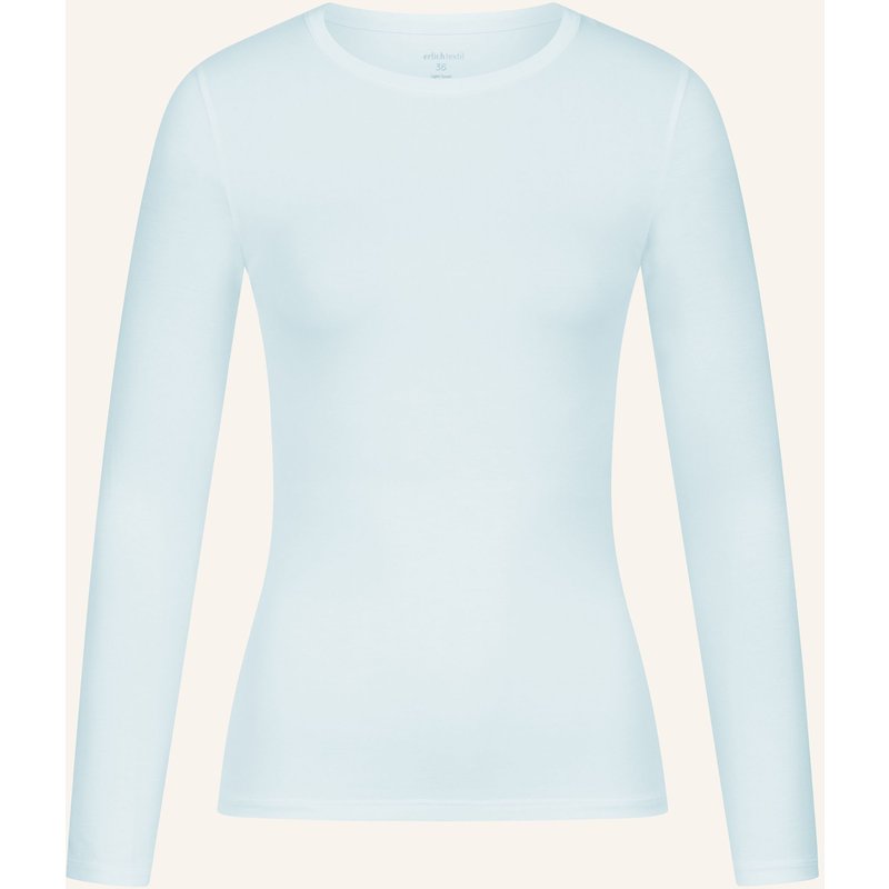 Erlich Textil Light Touch Schmales Langarmshirt Aus Lyocell - Seidig Weich blau