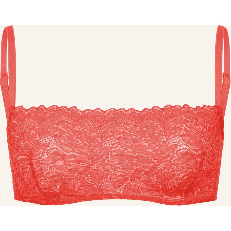 Erlich Textil Dreamy Lace Bandeau Bralette Bügellos Aus Nachhaltiger Spitze - Verstellbare Träger orange