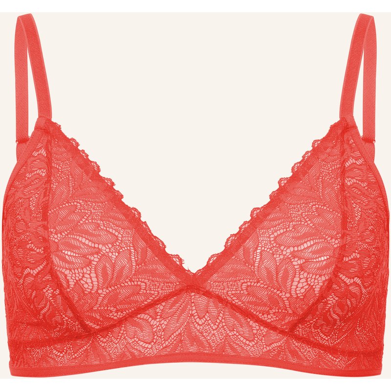 Erlich Textil Dreamy Lace Bügelloser Triangel Bh Aus Nachhaltiger Spitze - Verstellbare Träger orange