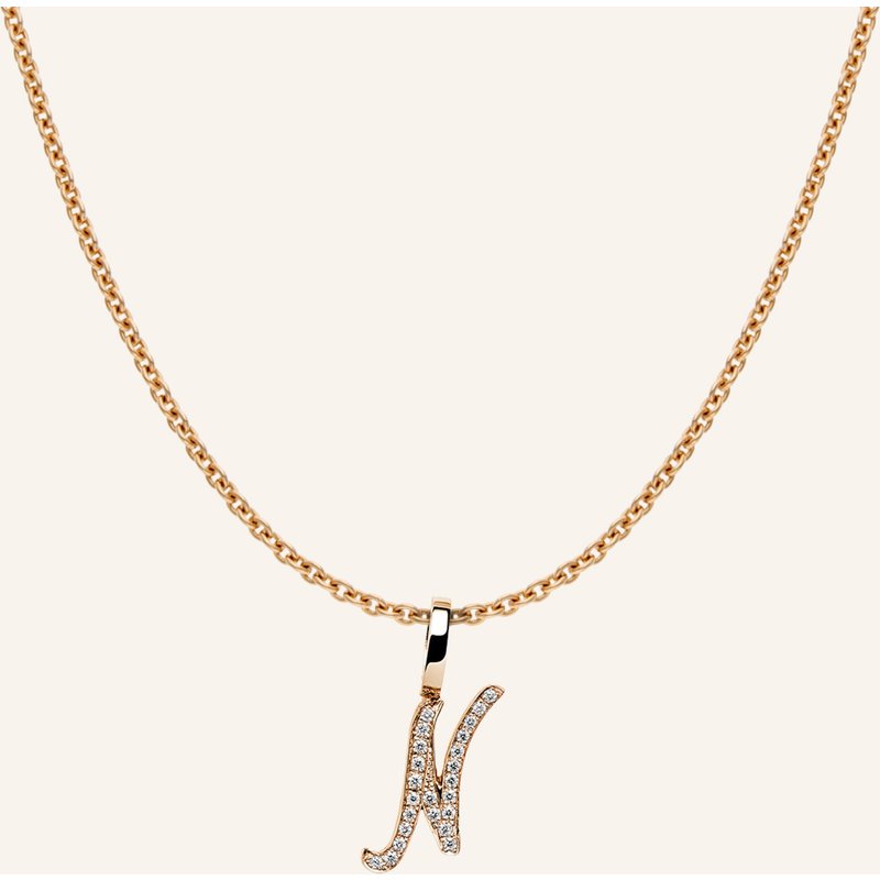 Cada Kette Tiny Diamond Letter N rosegold