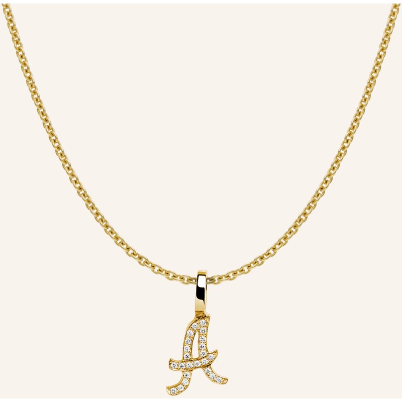 Cada Kette Tiny Diamond Letter A gold