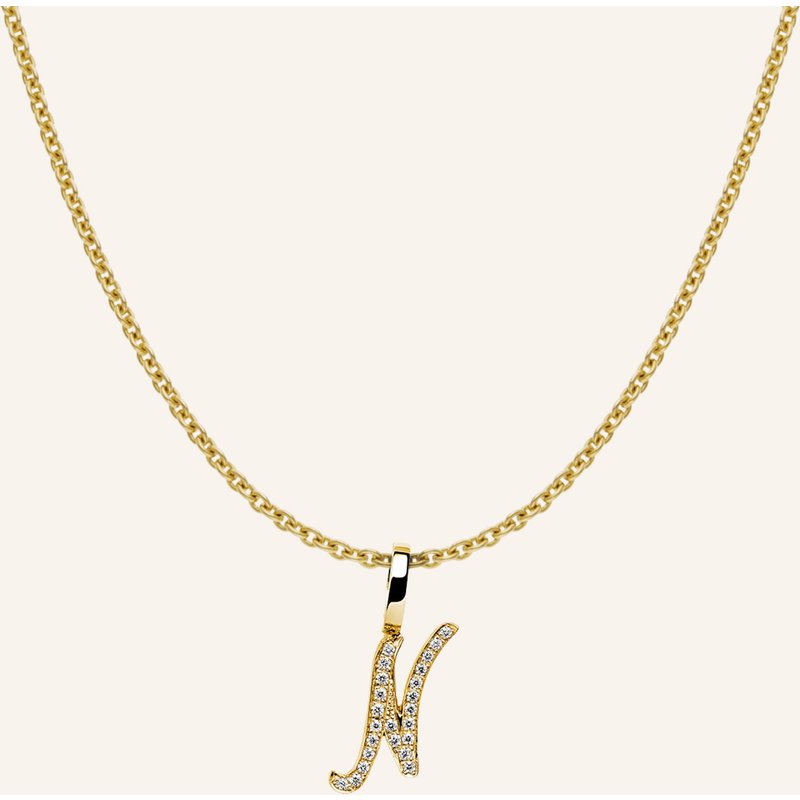 Cada Kette Tiny Diamond Letter N gold