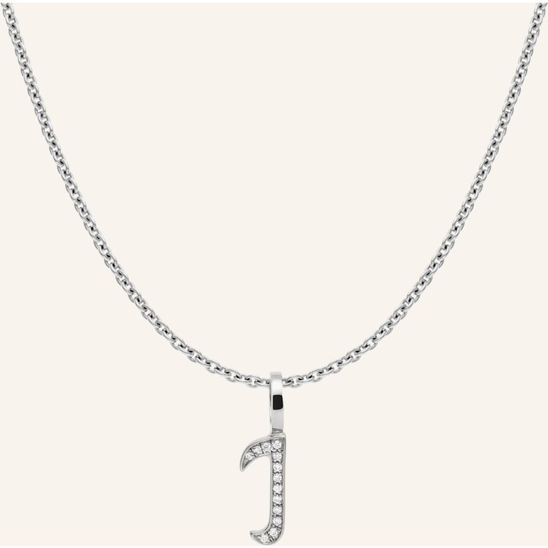 Cada Kette Tiny Diamond Letter I silber