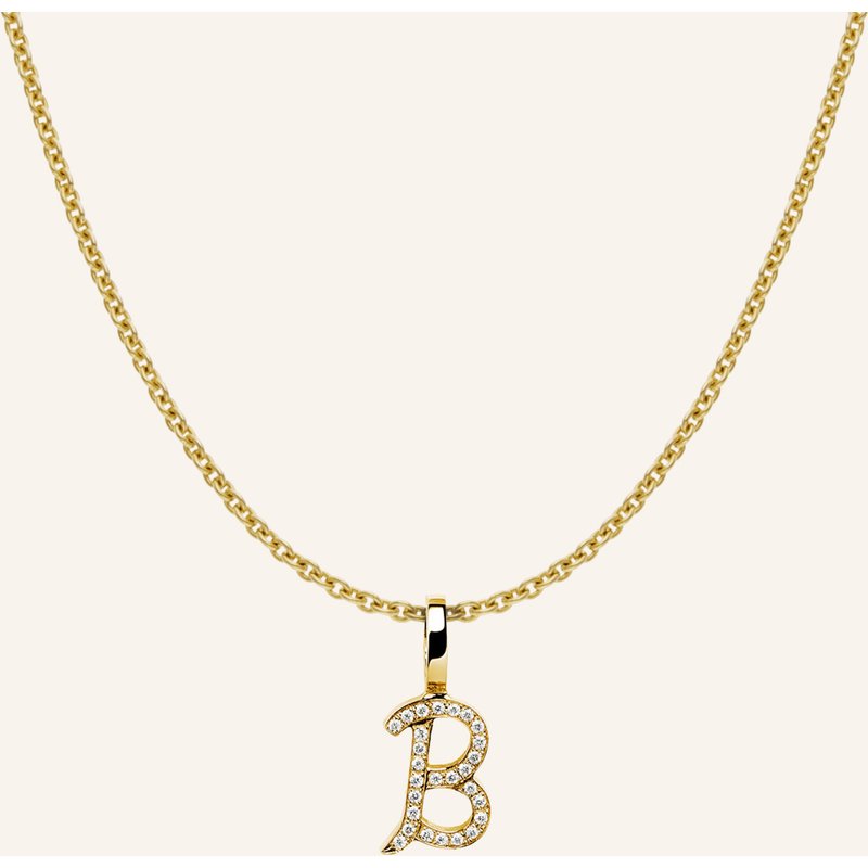 Cada Kette Tiny Diamond Letter B gold