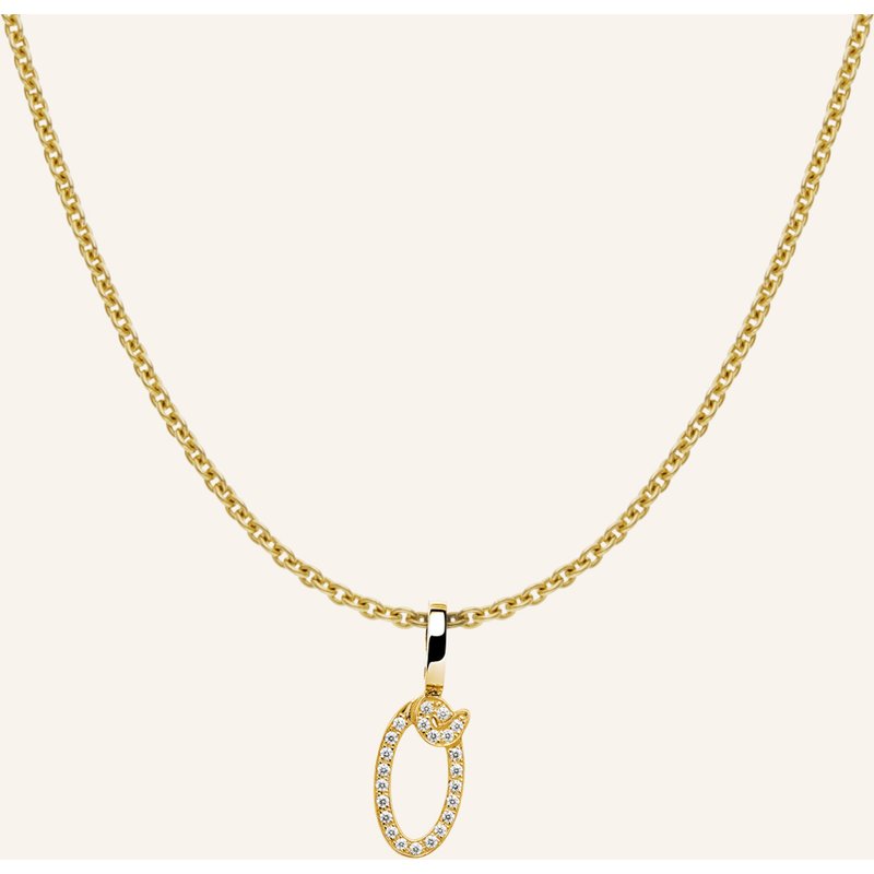 Cada Kette Tiny Diamond Letter O gold