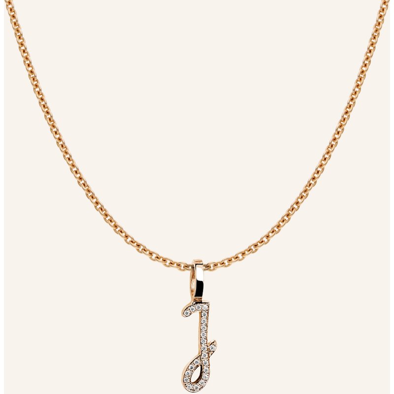 Cada Kette Tiny Diamond Letter J rosegold