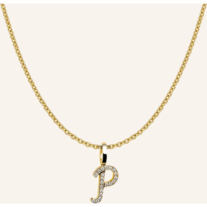 Cada Kette Tiny Diamond Letter P gold