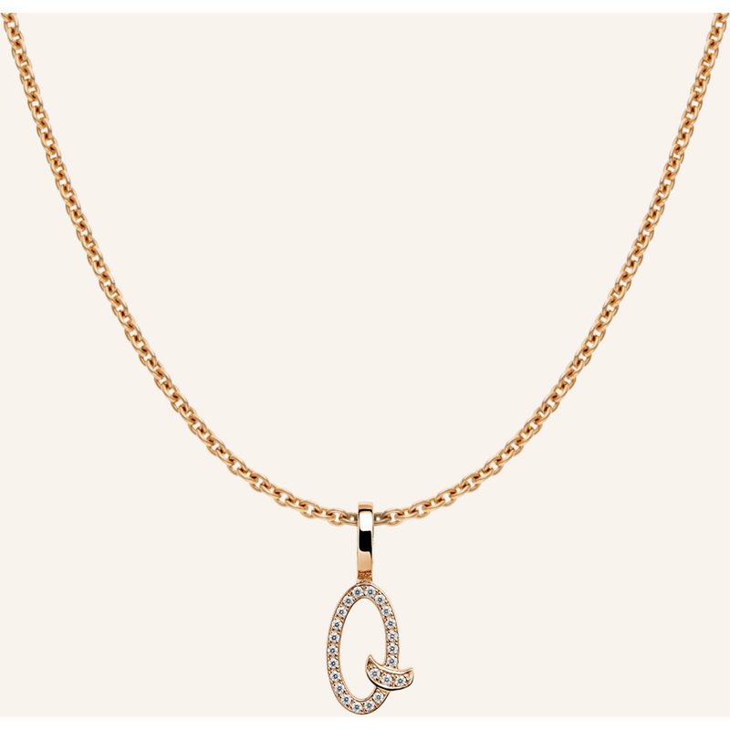 Cada Kette Tiny Diamond Letter Q rosegold