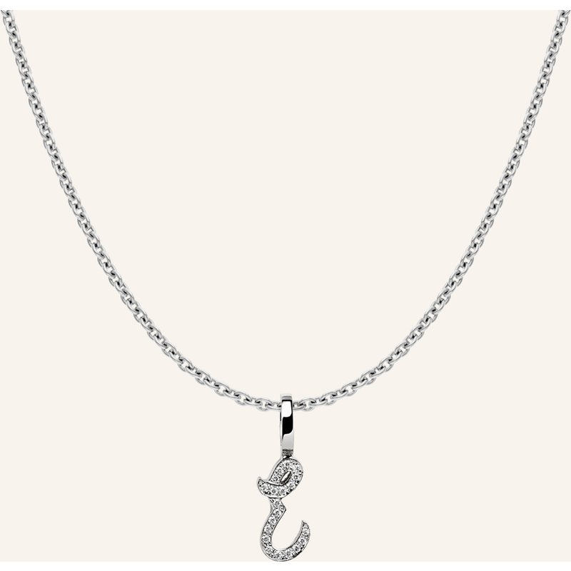 Cada Kette Tiny Dimond Letter E silber