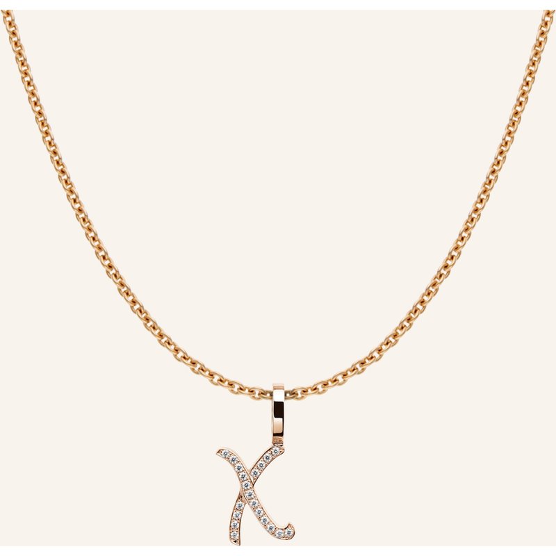Cada Kette Tiny Diamond Letter X rosegold