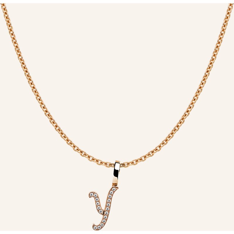 Cada Kette Tiny Diamond Letter Y rosegold