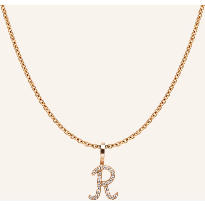 Cada Kette Tiny Diamond Letter R rosegold