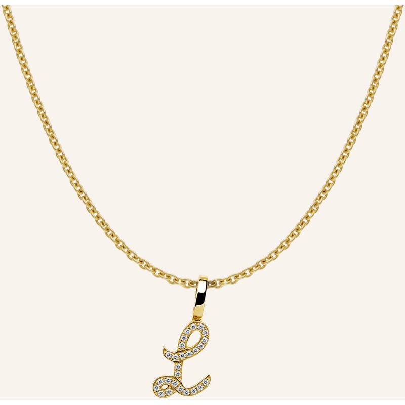 Cada Kette Tiny Diamond Letter L gold