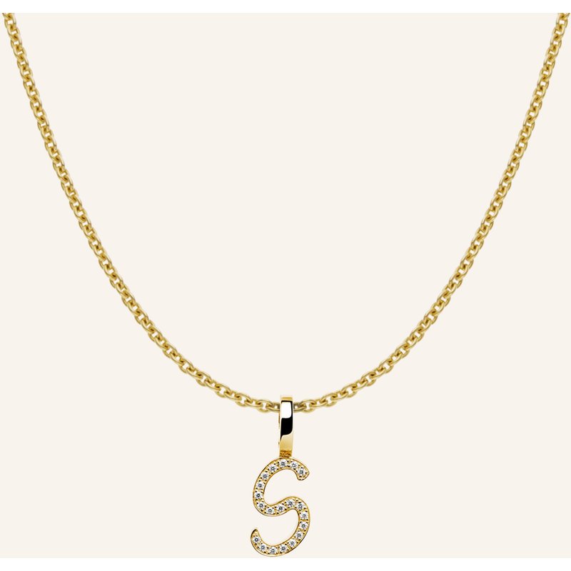 Cada Kette Tiny Diamond Letter S gold