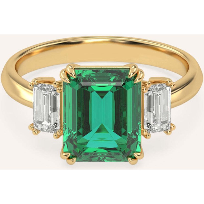 Veynou Ring Eden Aus 14 Karat Gelbgold Und 3,0ct. Smaragd Und Lab-Grown Diamanten gold