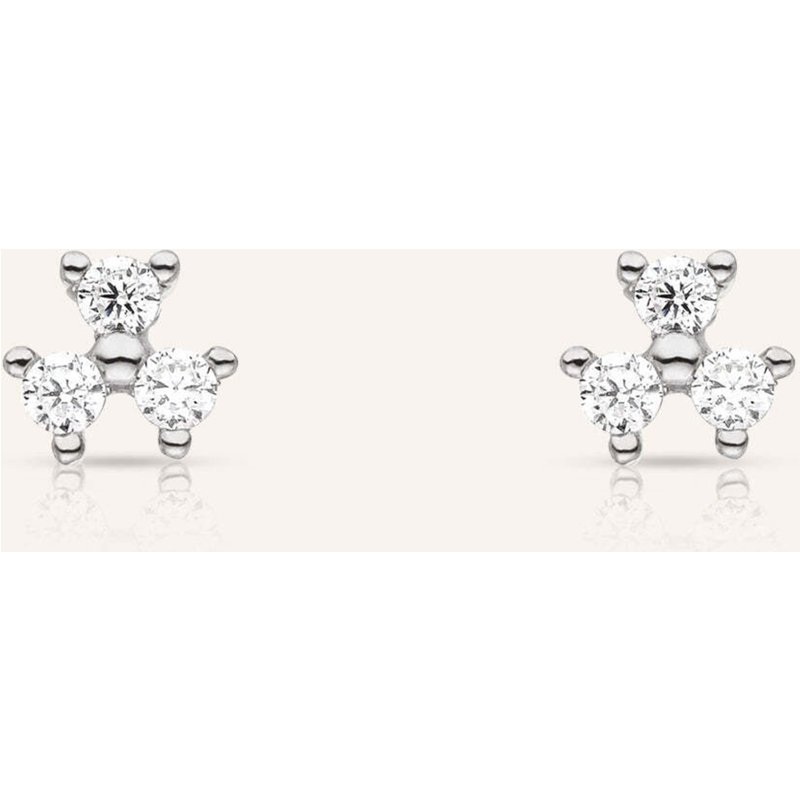 Veynou Ohrstecker Fleur Aus 14 Karat Weißgold Und 0,16ct. Lab-Grown Diamanten silber
