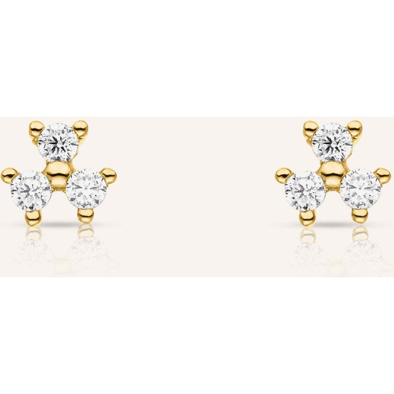 Veynou Ohrstecker Fleur Aus 14 Karat Gelbgold Und 0,16ct. Lab-Grown Diamanten gold