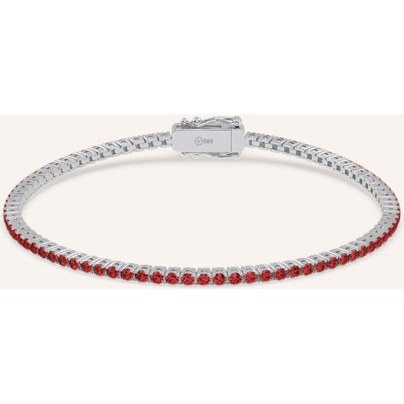 Veynou Tennisarmband Velvet Aus 14 Karat Weißgold Und 2,30ct. Rubine silber