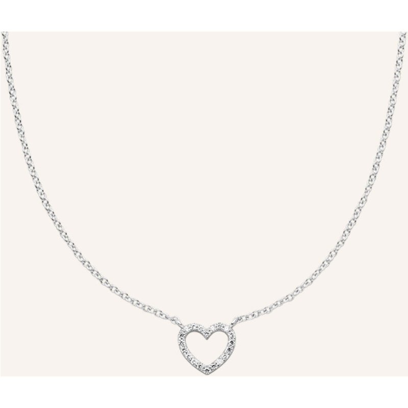 Veynou Halskette Herz Aus 14 Karat Weißgold Und 0,10ct. Lab-Grown Diamanten silber